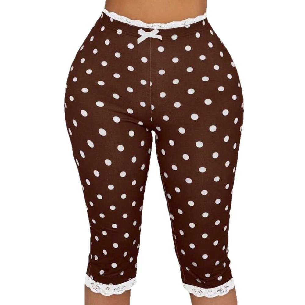 Bloomers Brown Polkadot Sz Sm Career Spring Coquette Trendy 2026 Boho Lace Hem